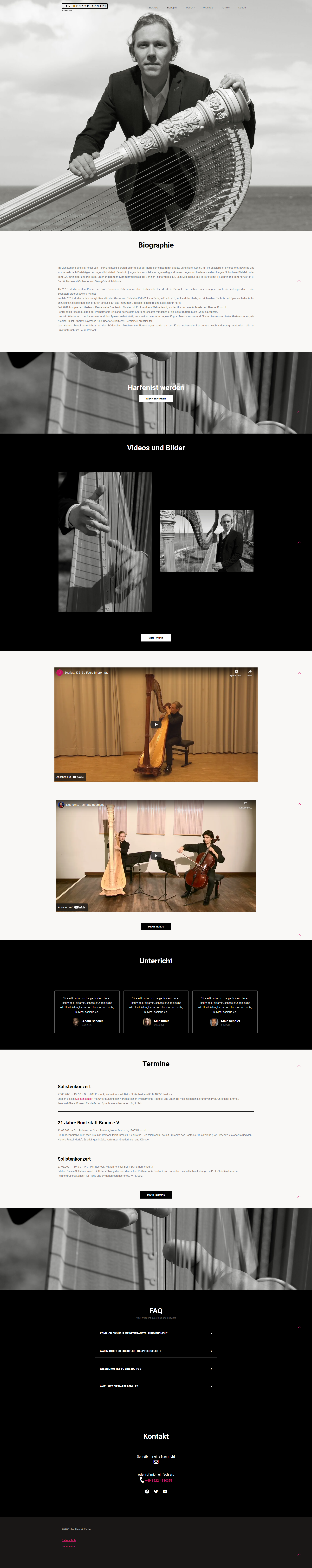 musiker portfolio mockup fullscreen