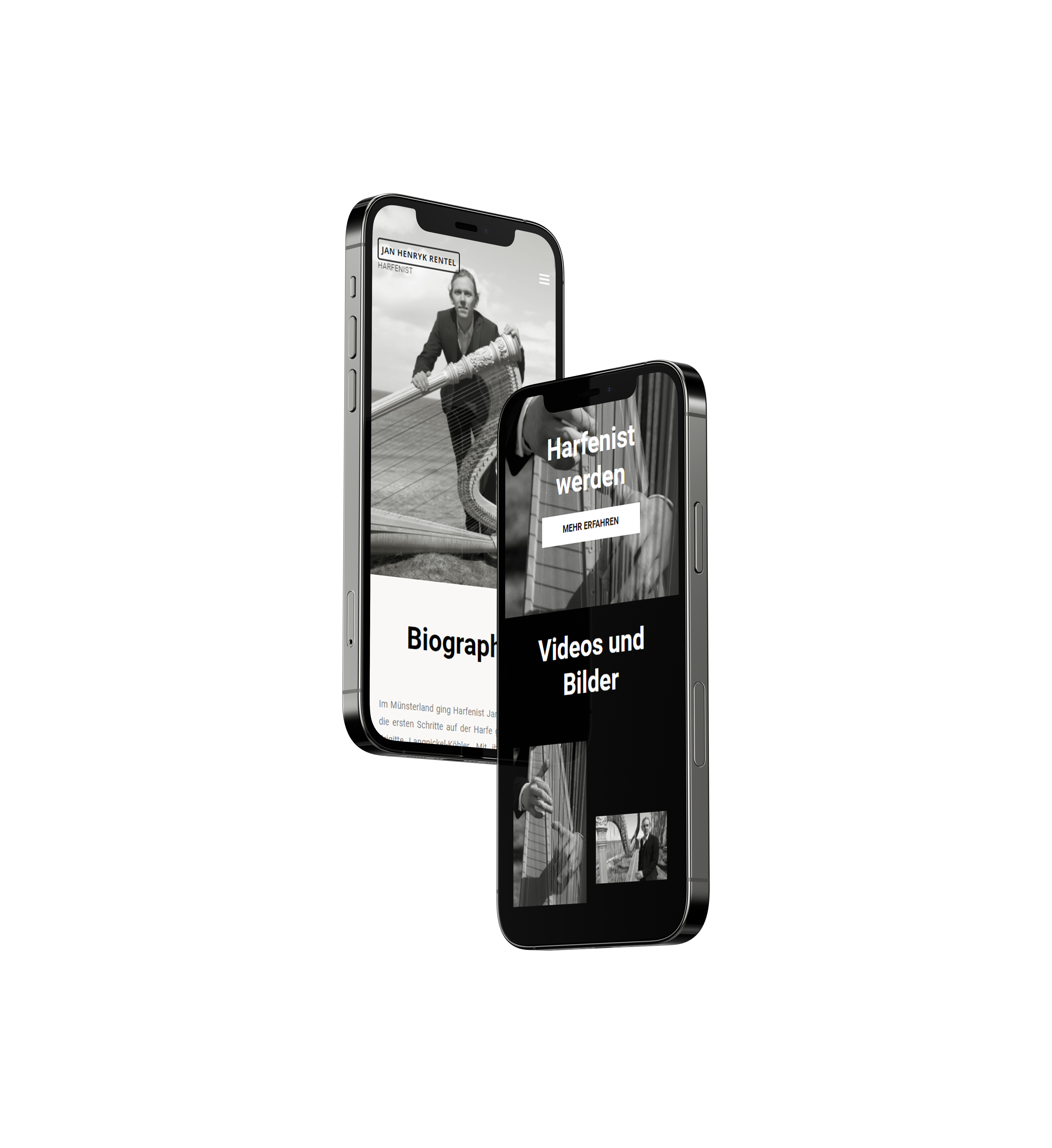 musiker portfolio mockup mobile