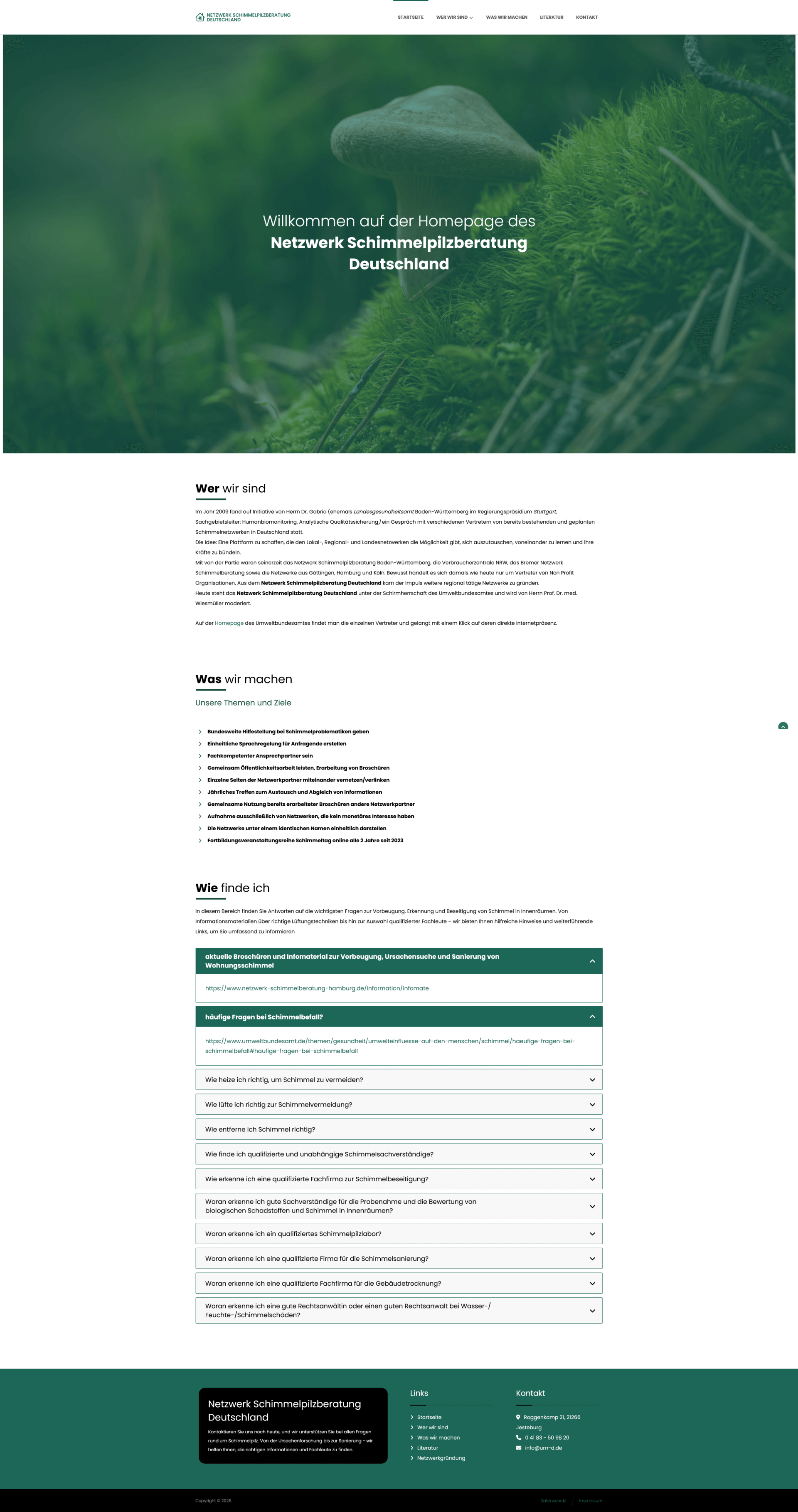 Netzwerk Schimmelpilzberatung Deutschland Website